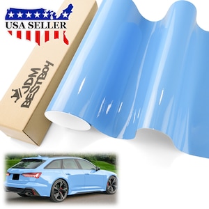 Light Blue Gloss Glossy Car Vehicle Vinyl Wrap Sticker Decal Air Release Bubble Free