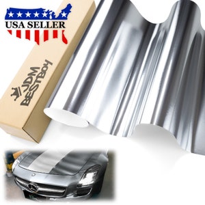 Silver Chrome Aluminum Car Vehicle Vinyl Wrap Sticker Decal Air Release Bubble Free