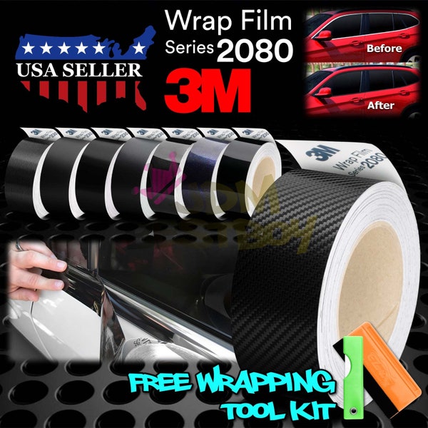 3M 2080 Black Vinyl Wrap Kit for Black Out Chrome Delete Window Trim Door Trim 5FT / 10FT / 15FT / 20FT / 25FT / 50FT / 75FT