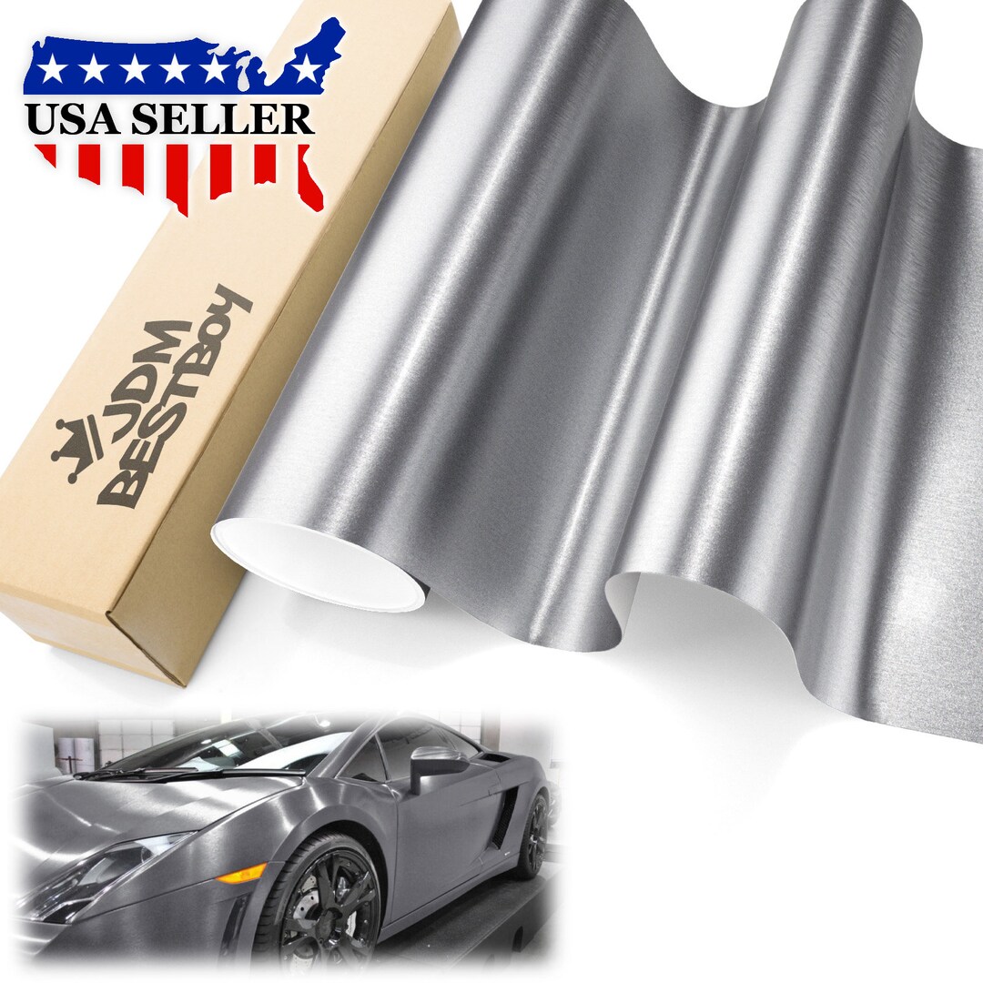 Brushed Aluminum Gunmetal Gray Vinyl Wrap - 3Mil Air Release Sheet (EZAUTOWRAP)