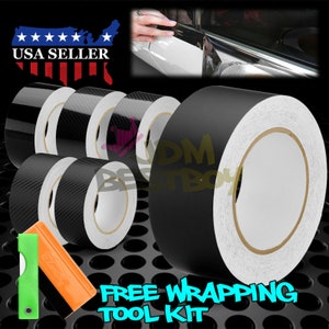 Gloss / Matte / Carbon Fiber Style Black Vinyl Wrap Kit Chrome Delete Car Trim
