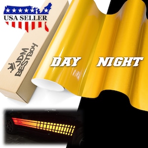 Vinilo reflectante amarillo DIY revestimiento para coche pegatina calcomanía signo gráfico película autoadhesiva