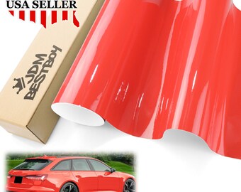 Red Gloss Glossy Car Vehicle Vinyl Wrap Sticker Decal Air Release Bubble Free