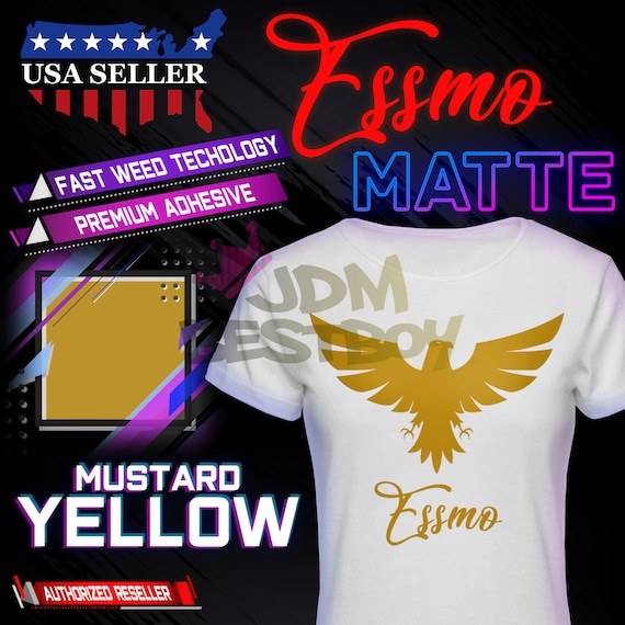 Matte Yellow Heat Transfer Vinyl HTV T-Shirt 20/" Wide Roll Iron On Heat Press
