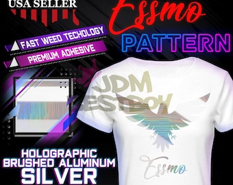 ESSMO™ 10" amarillo holográfico de aluminio plata patrón de transferencia de calor vinilo HTV camiseta hierro en caliente prensa SP04