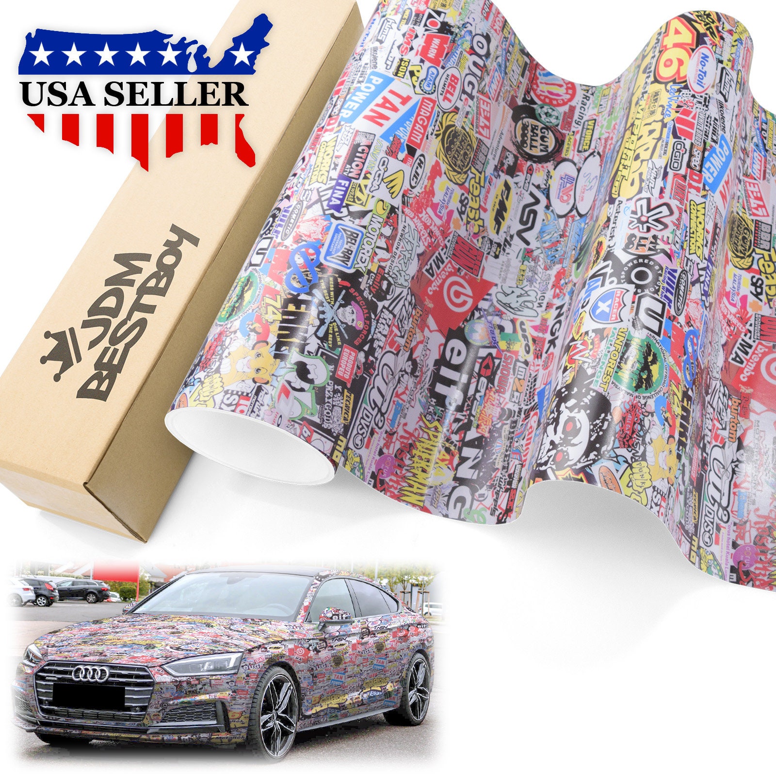 INDIGOS UG Adesivo per auto – JDM – Die Cut – German Custom – 400 x 307 mm rosa – lunotto posteriore – Adesivo per lunotto posteriore – Adesivo tuning barca, auto, laptop camion