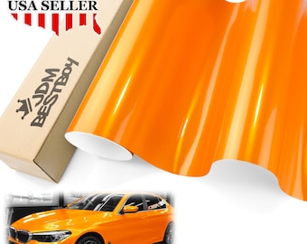 Gold Orange Coral Gloss Color Flip Car Vehicle Vinyl Wrap Sticker Decal Air Release Bubble Free