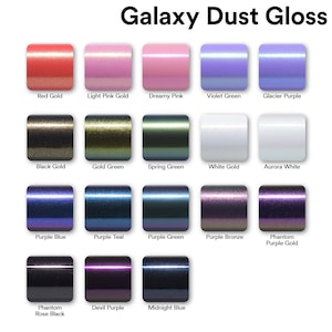 2pcs 5"x10" Galaxy Dust Gloss Metallic Color Shift for Chevy Emblem Bowtie Vinyl Wrap Decal Overlay Car Vehicle Front & Rear DIY Kit