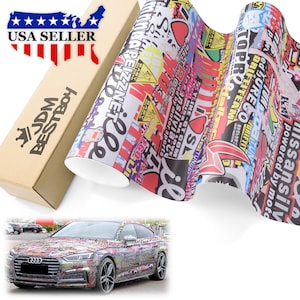 IL Sticker Bomb Graffiti Cartoon Car Vehicle Vinyl Wrap Sticker Decal Air Release Bubble Free