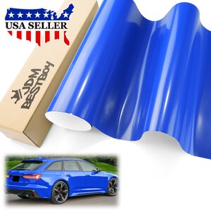 Intense Blue Gloss Glossy Car Vehicle Vinyl Wrap Sticker Decal Air Release Bubble Free
