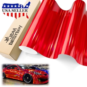 Red Holographic Gloss Chrome Rainbow Car Vehicle Vinyl Wrap Sticker Decal Air Release Bubble Free