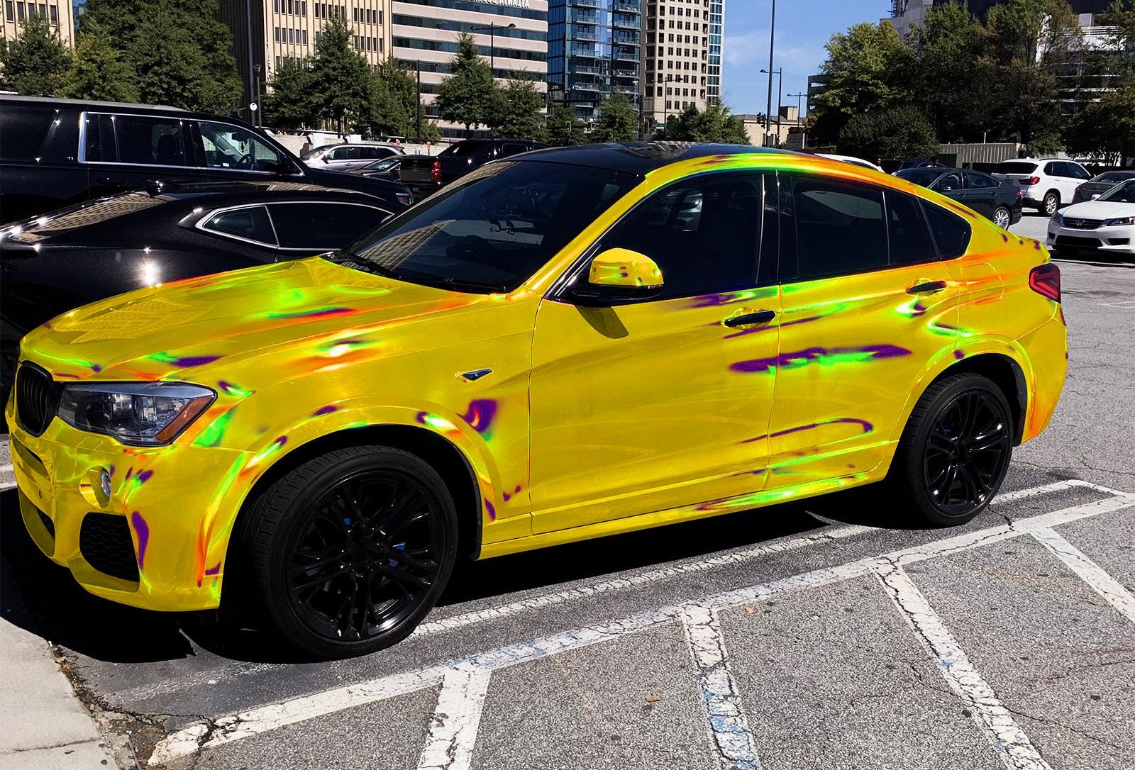 Yellow Holographic Gloss Chrome Rainbow Car Vehicle Vinyl Wrap