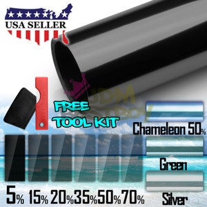 20&quot;x120&quot; Tint Kit Uncut Roll Window Charcoal Black Tint Film Car Glass Office