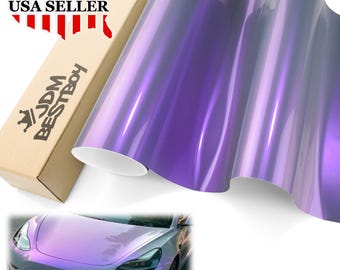 Gray Purple Space Candy Gloss Color Flip Metallic Car Vehicle Vinyl Wrap Sticker Decal Air Release Bubble Free DIY Film
