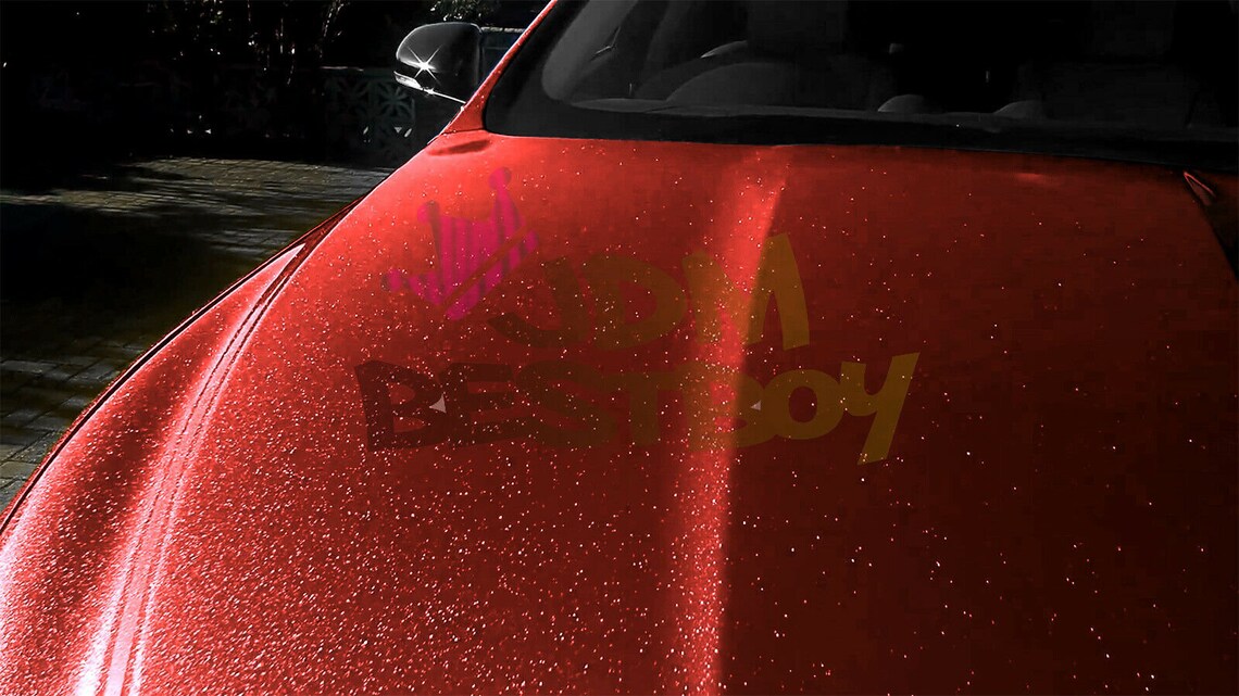 High Gloss Glitter Red Sparkle Vinyl Wrap For Car Sticker Etsy