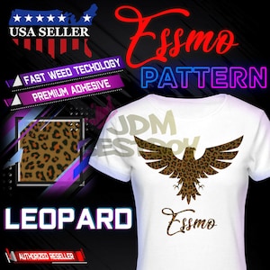 ESSMO™ Leopard SP18 Heat Transfer Vinyl HTV T-Shirt 20&quot; Wide Roll Iron Heat Press