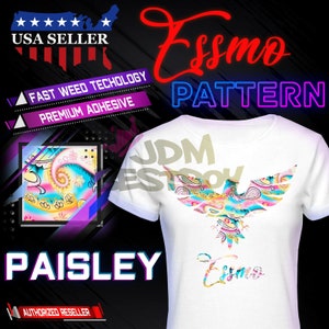ESSMO™ Paisley SP19 Heat Transfer Vinyl HTV T-Shirt 20&quot; Wide Roll Iron Heat Press