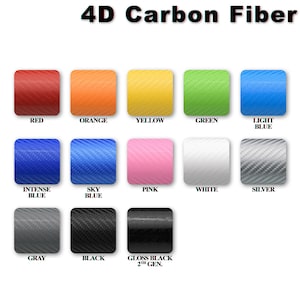 2pcs 5"x10" 4D Carbon Fiber Semi Gloss for Chevy Emblem Bowtie Vinyl Wrap Decal Overlay Car Vehicle Front & Rear DIY Kit
