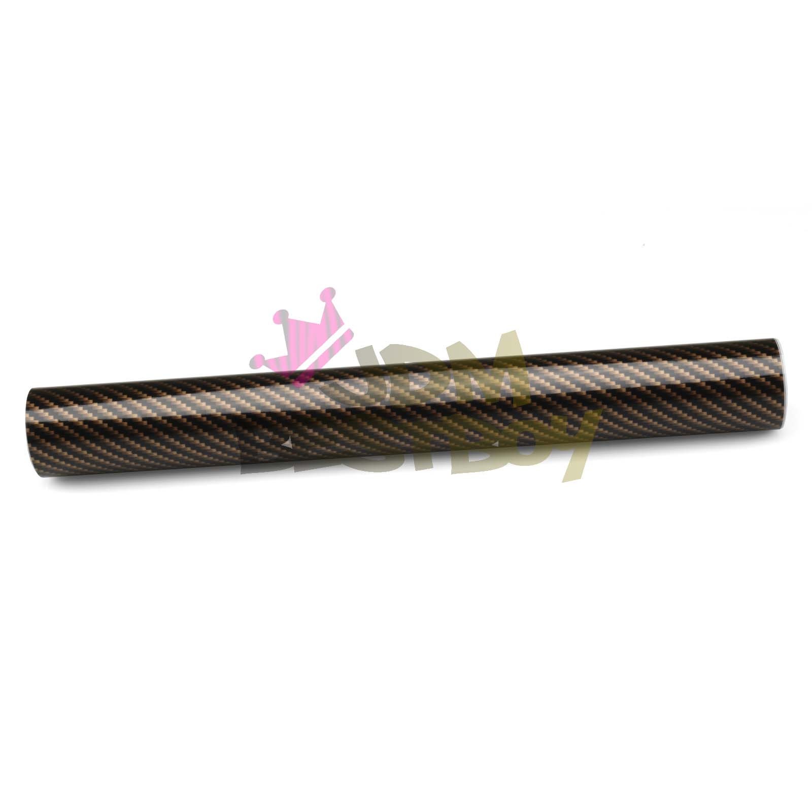 Black Gold 2D High Gloss Carbon Fiber Car Vehicle Vinyl Wrap Sticker ...