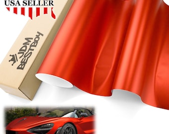 Red Satin Chrome Matte Metallic Car Vehicle Vinyl Wrap Sticker Decal Air Release Bubble Free