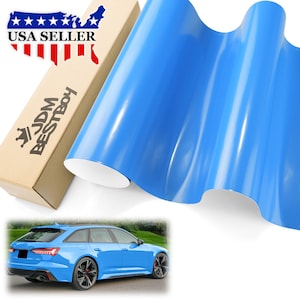Sky Blue Gloss Glossy Car Vehicle Vinyl Wrap Sticker Decal Air Release Bubble Free