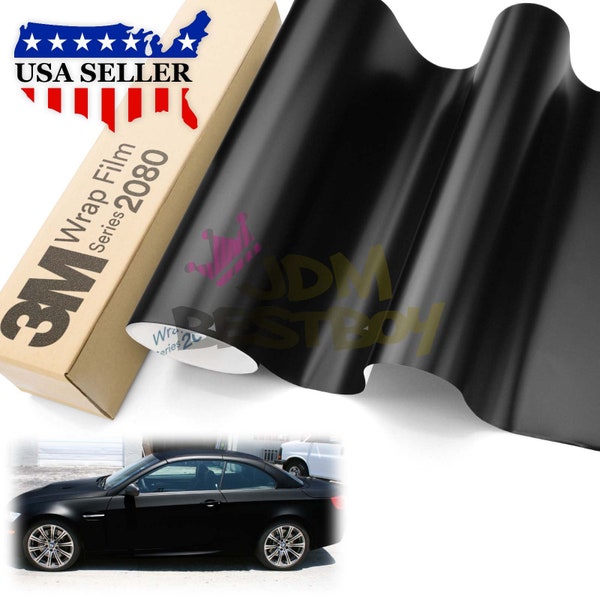 Satin Black 3M 2080 Series S12 Car Vehicle Vinyl Wrap Sticker Decal Air Release Bubble Free DIY Film