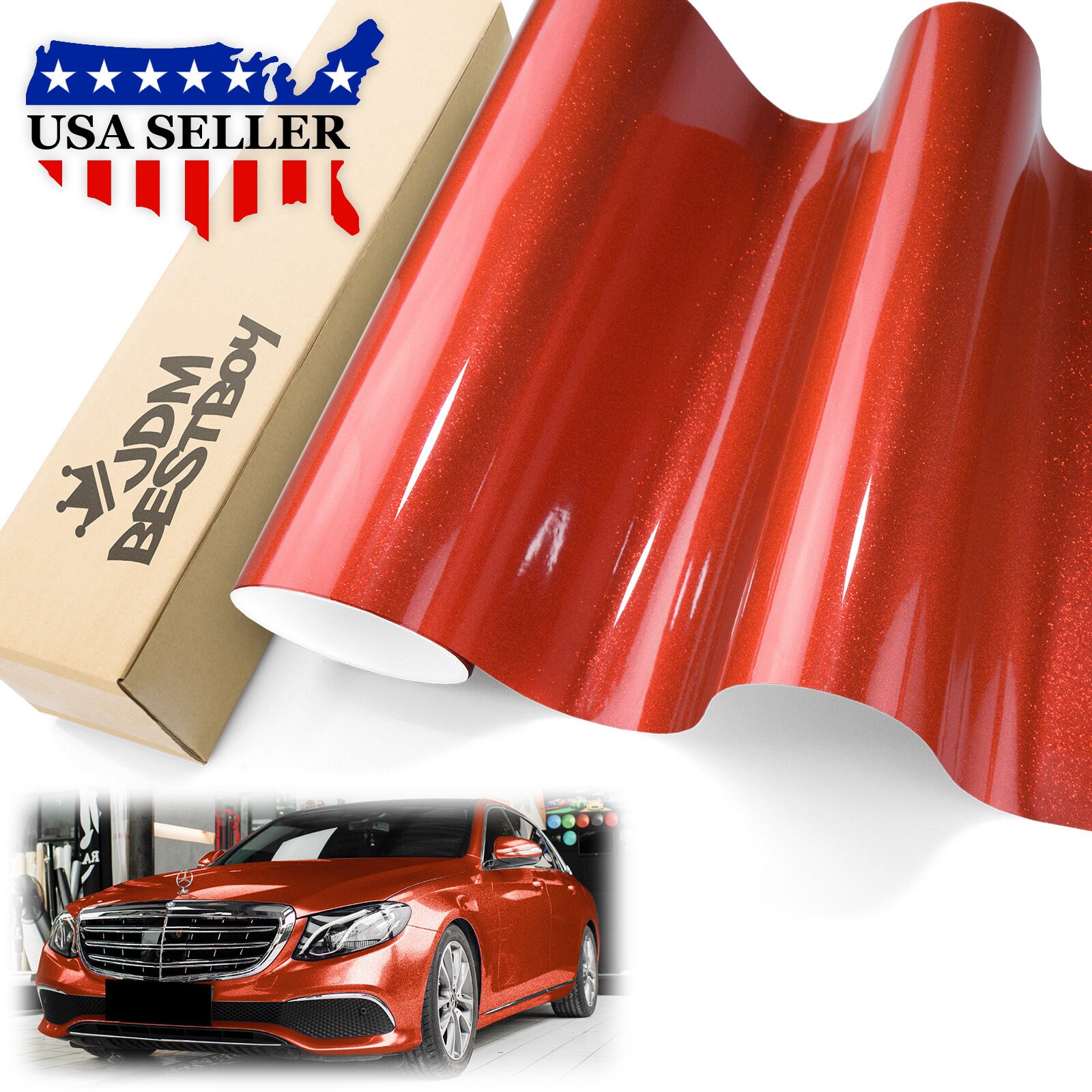 12 x 48 Glossy Red Vinyl Sheet Wrap Overlay Film For Tail Lights