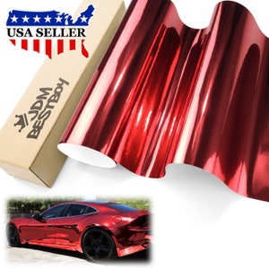 Red Mirror Chrome Vinyl Film Wrap Sticker Decal Air Release Bubble Free