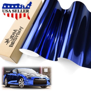 May include: A roll of blue chrome vinyl wrap with a car wrapped in the same vinyl. The vinyl has a mirror-like finish. The text "JDM BESTBOY" is on the box.