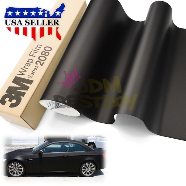 Matte Black 3M 2080 Series M12 Car Vehicle Vinyl Wrap Sticker Decal Air Release Bubble Free DIY Film