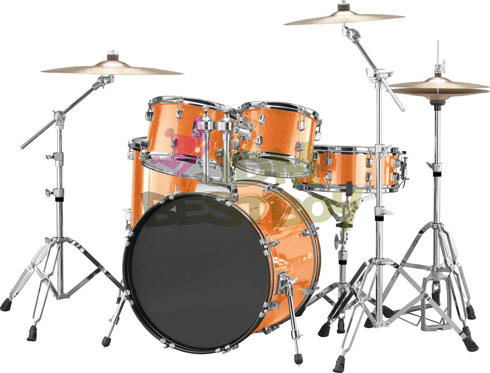 Drum Wrap Vinyl Kit Gloss Glitter Orange Sparkle For Snare Etsy