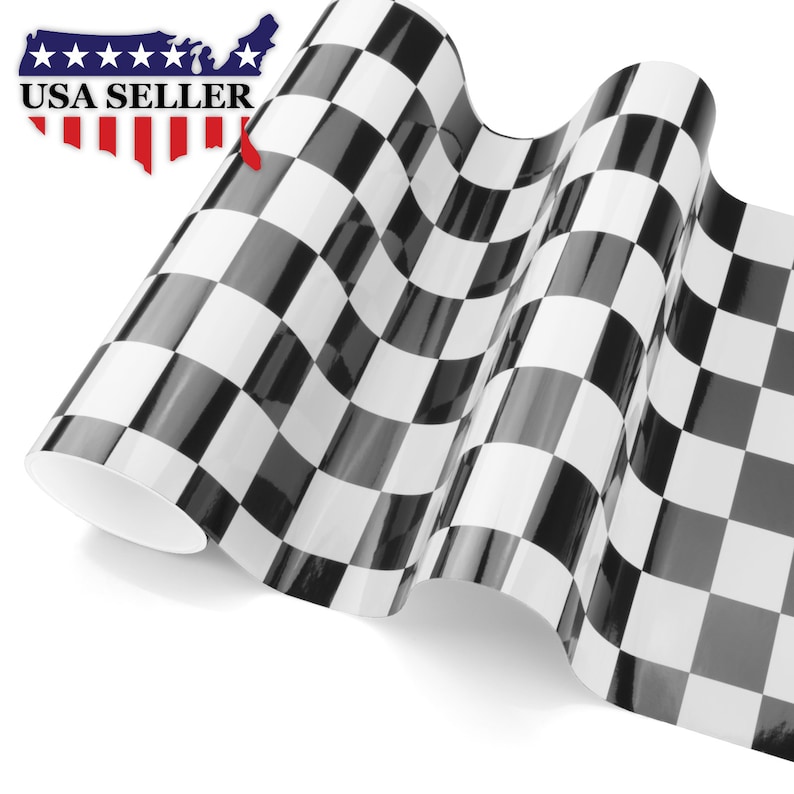 Black White Checker Racing F1 Graphic Pattern Car Vehicle Vinyl Wrap ...