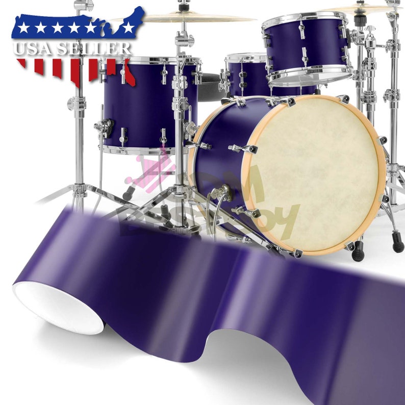 Drum Wrap Vinyl Kit Matte Purple Surface For Snare Kick Bass Etsy