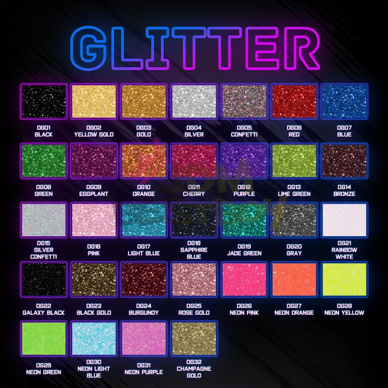 Black Glitter Heat Transfer Vinyl HTV TShirt 20" Roll Iron On Heat