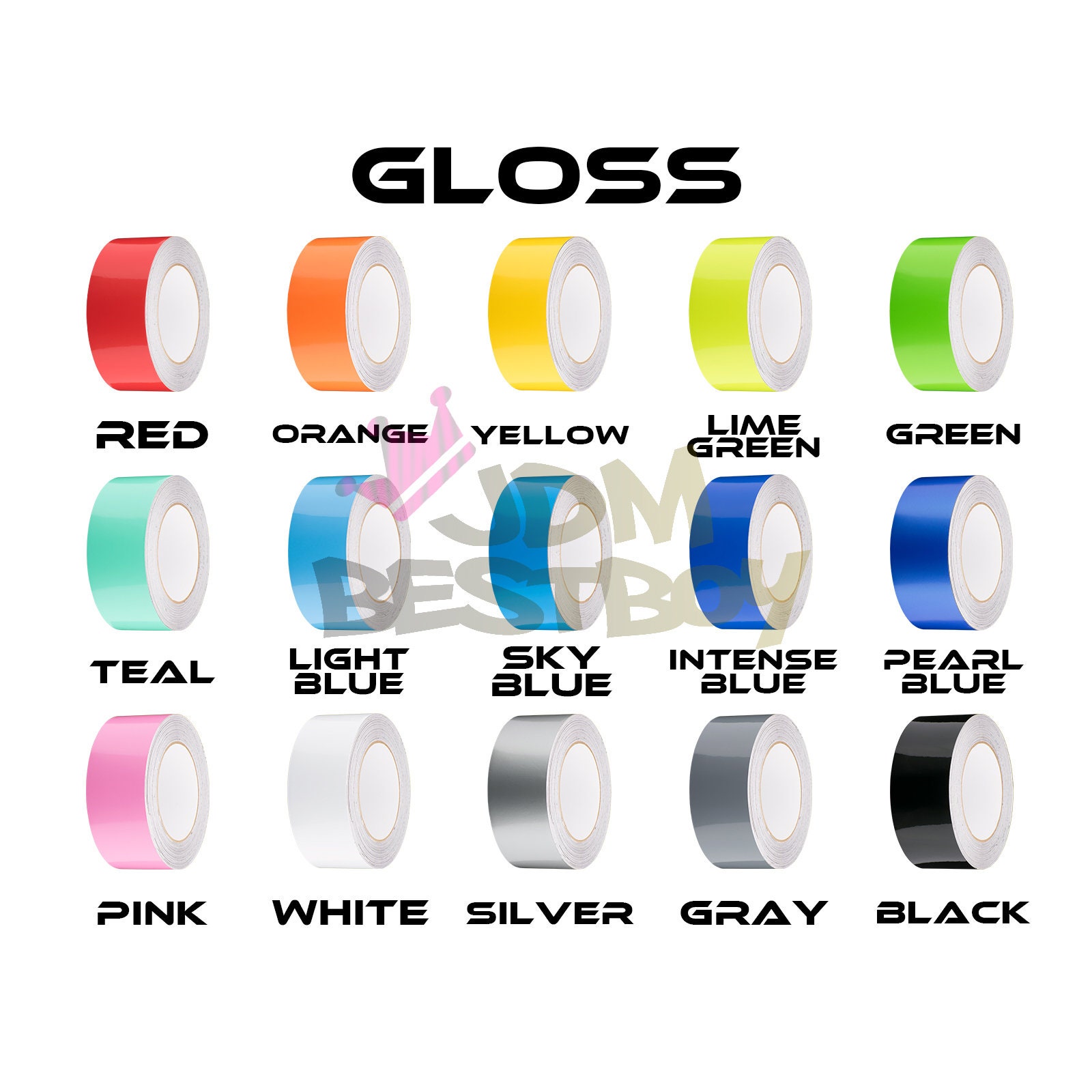 Solid Color Racing Stripe Free Kit Gloss Color Racing Stripes Vinyl Wrap Rally Sticker 10/20/25 ...