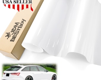 White Gloss Glossy Car Vehicle Vinyl Wrap Sticker Decal Air Release Bubble Free