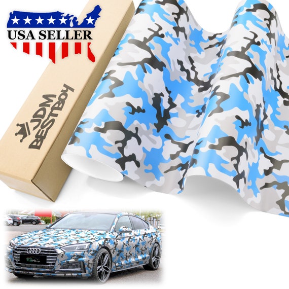 New Camo Gloss Camouflage Car Vinyl Film Wrap Decal Sticker Waterproof Air Bubble Free DIY (120\"X60\" (10FT X 5FT), Red, Black, Gray