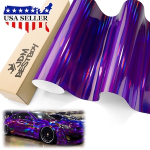 Purple Holographic Gloss Chrome Rainbow Car Vehicle Vinyl Wrap Sticker Decal Air Release Bubble Free