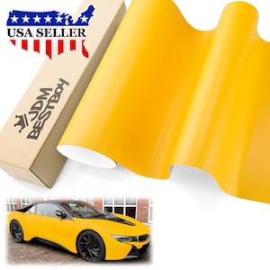 Yellow Matte Flat Car Vinyl Wrap Sticker Decal Air Release Bubble Free