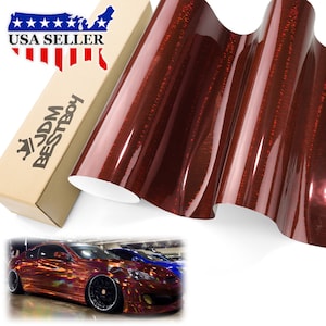 Burgundy Holographic Brushed Aluminum Rainbow Laser Chrome Car Vehicle Vinyl Wrap Sticker Decal Air Release Bubble Free
