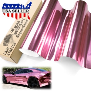 Pink Supercast Chrome Stretch Car Vehicle Vinyl Wrap Sticker Decal Air Release Bubble Free