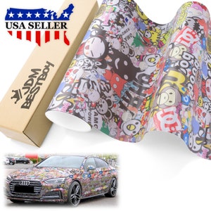 HD Sticker Bomb Graffiti Cartoon Car Vehicle Vinyl Wrap Sticker Decal Air Release Bubble Free