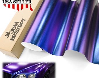 Purple Blue Galaxy Dust Matte Diamond Glitter Metallic Color Flip Car Vehicle Vinyl Wrap Sticker Decal Air Release Bubble Free DIY Film