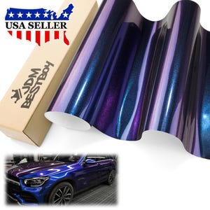 Purple Blue Galaxy Dust Gloss Diamond Diamond Glitter Metallic Color Flip Car Vehicle Vinyl Wrap Sticker Decal Air Release Bubble Free