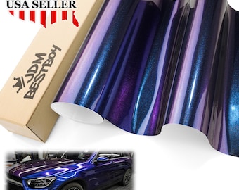 Purple Blue Galaxy Dust Gloss Diamond Diamond Glitter Metallic Color Flip Car Vehicle Vinyl Wrap Sticker Decal Air Release Bubble Free