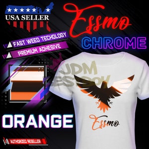 ESSMO™ 10&quot; Orange Chrome Heat Transfer Vinyl HTV T-Shirt Iron On Heat Press DS09
