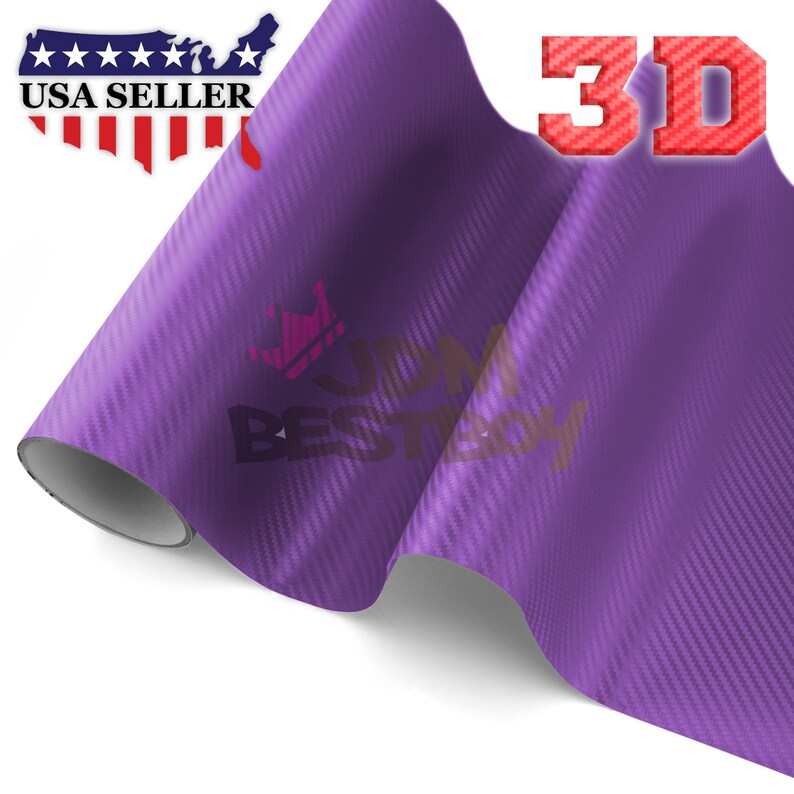 Premium 3D Purple Matte Carbon Fiber Vinyl Wrap For Car Etsy