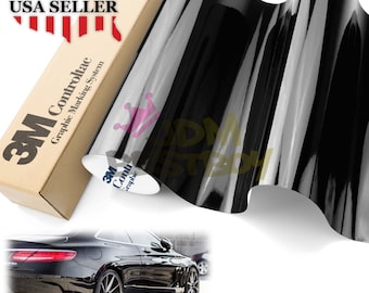 Gloss Black 3M ControlTac Car Vehicle Vinyl Wrap Sticker Decal Air Release Bubble Free DIY Film