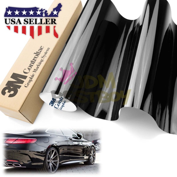 Gloss Black 3M ControlTac Car Vehicle Vinyl Wrap Sticker Decal Air Release Bubble Free DIY Film