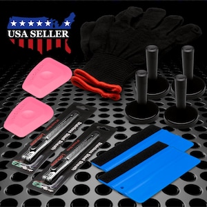 TK04 Professional Car Vinyl Wrapping Window Tinting Application Tool Kit Set Squeegee Blade Magnet Glove
